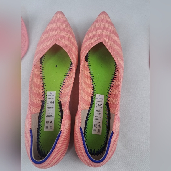 Rothy’s The Point Macaron Stripe Pink Women’s Size 8.5 - Picture 8 of 11